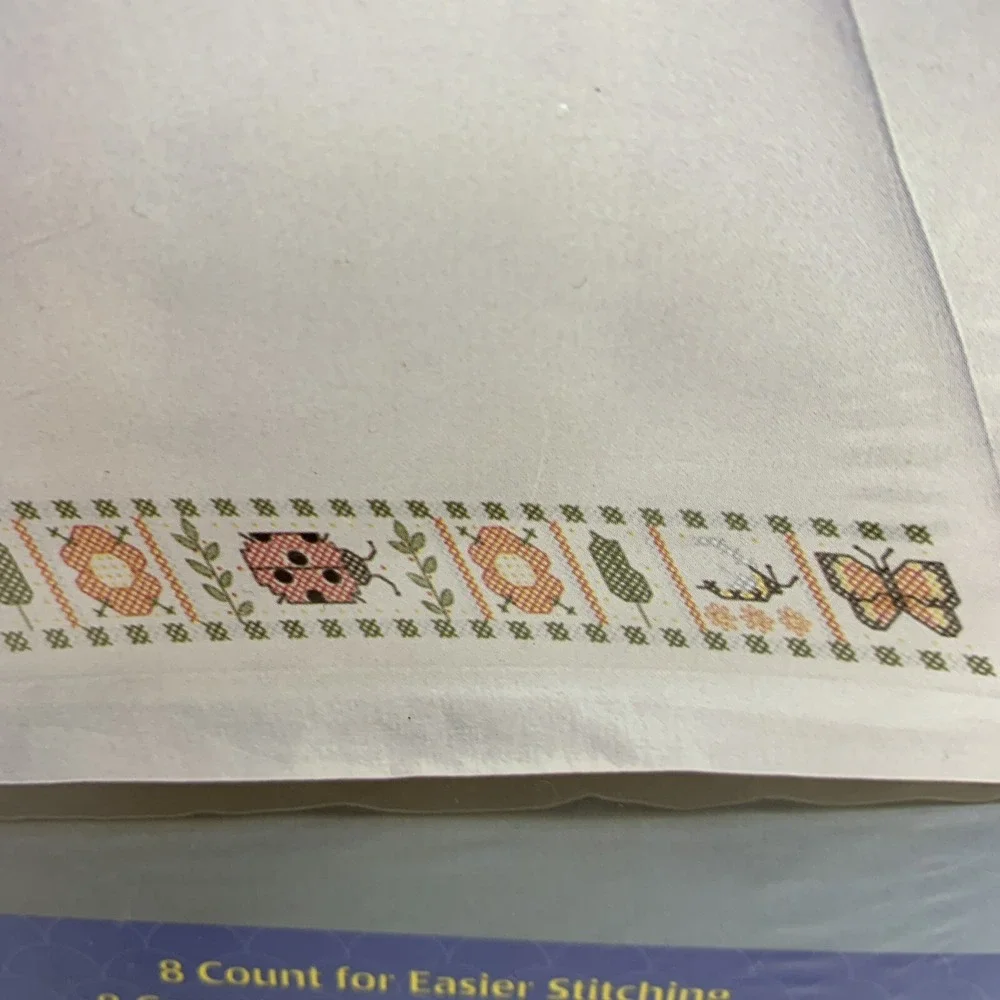 NIP Janlynn Nature's Garden pair pillowcases stamped Cross Stitch Embroidery NEW